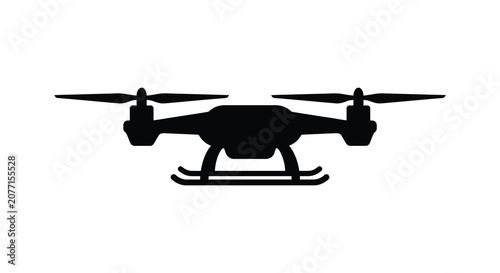 Fotografía Drone Silhouette Against A White Background Aerial Vehicle Shape