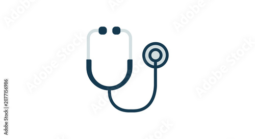 Medical stethoscope icon line art vector illustration for healthcare diagnosis