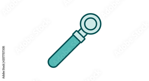 Dental mouth mirror icon medical line art vector illustration for dentist checkup