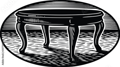 black and white table