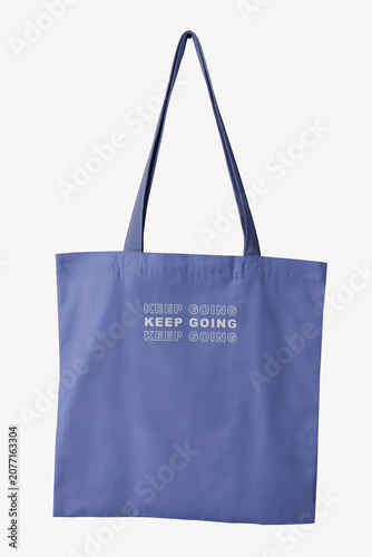 Quadro su tela Blue canvas tote bag, printed quote design