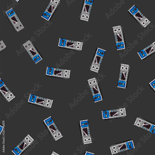 Tableau sur toile seamless pattern audio digital amplifier cartoon