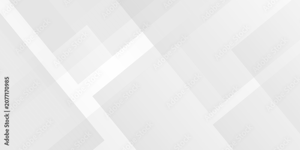Obraz premium White and gray overlap triangle cube geometric technology brochure diamond web design. minimal rectangle white web material triangle overlay tech element transparent layers banner background.