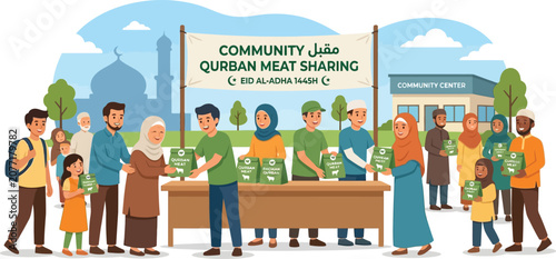 Uplifting Community Gathering for Charitable Meat Sharing, Fostering Unity and Generosity Among Diverse People