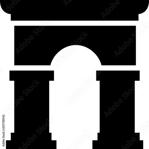 Triumphal Arch Vector Icon Historical Landmark Monument Silhouette