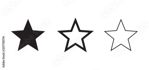star shapes in different styles for graphic design and rating symbols