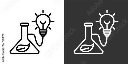 Bild auf Leinwand Biomass Energy Black And White Icon Set Collection Pack Vector Illustration