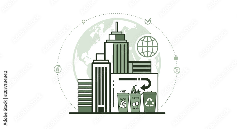 Obraz premium Eco Friendly City Recycling Concept.