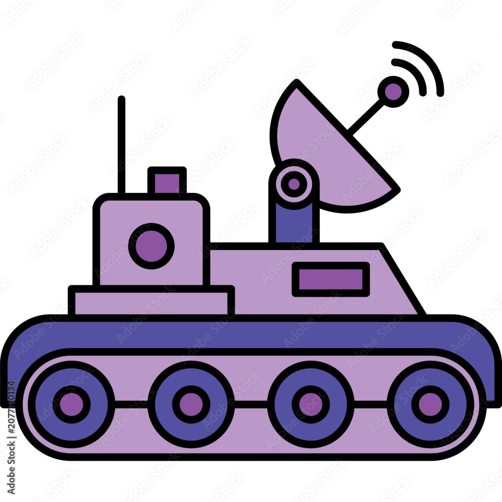 Fototapeta premium Futuristic purple space rover vector illustration