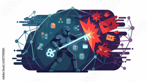Armored figure holds key to network defense against cyber threats