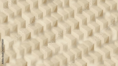 Cubes stacked in an offset geometric formation produce a dynamic three-dimensional texture that provides a sophisticated and modern visual element for architectural or graphic design presentations.