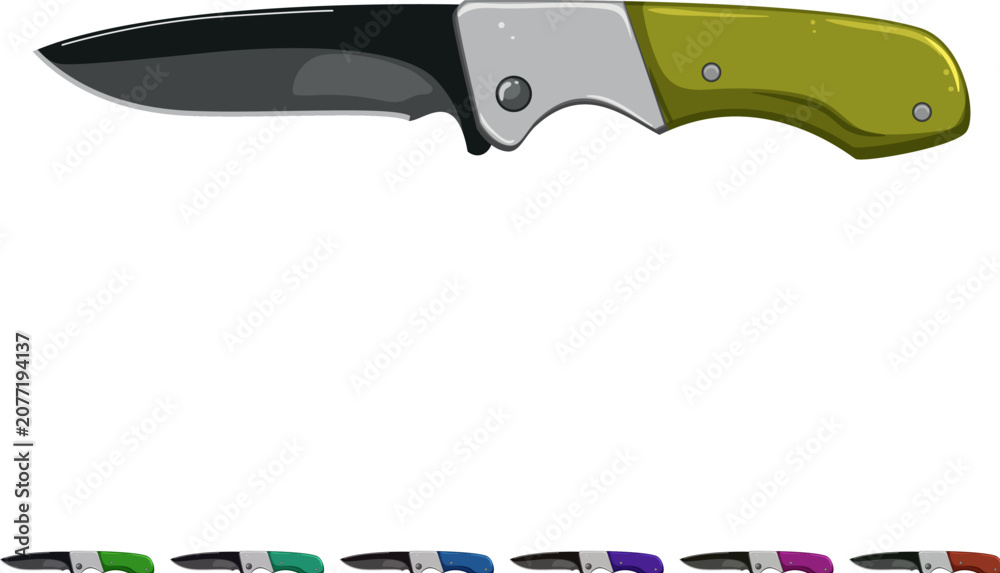 Fototapeta premium tool military knife cartoon. tool military knife sign colorful illustration