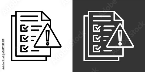 Bild auf Leinwand Risk Assessment White And Black Icon Set Multiple Style Collection Pack Vector I