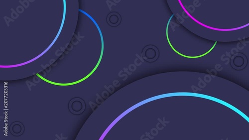 Minimalist Deep Blue Paper Cut Circles with Gradient Rings