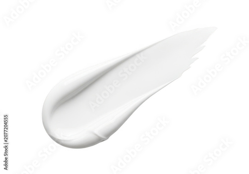 White cosmetic cream smear isolated on a plain background