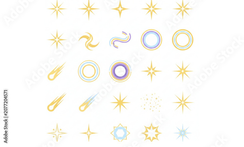 Abstract Glow Sparkle Light Effect Vector Collection for Modern Design