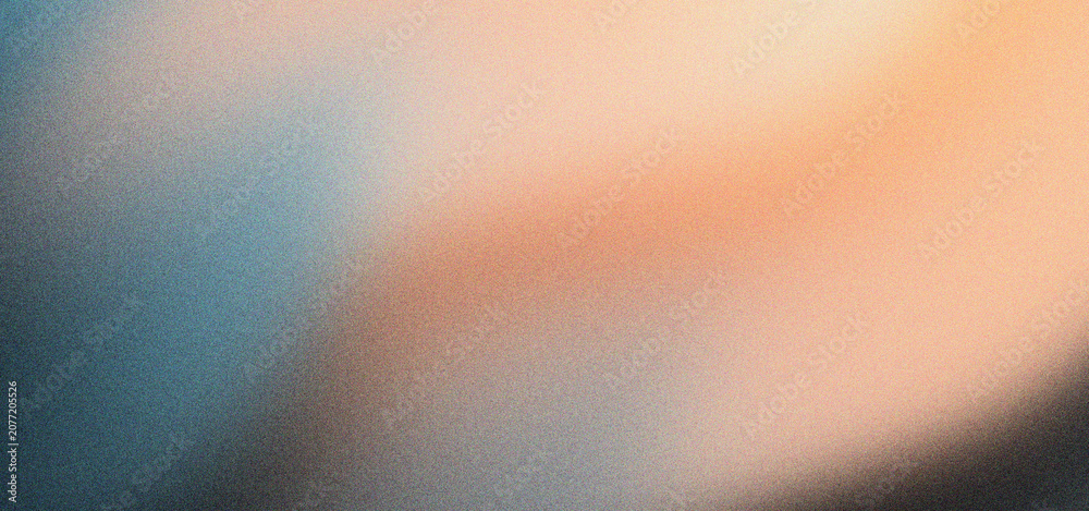 Fotografie Grainy gradient background with soft orange and blue hues