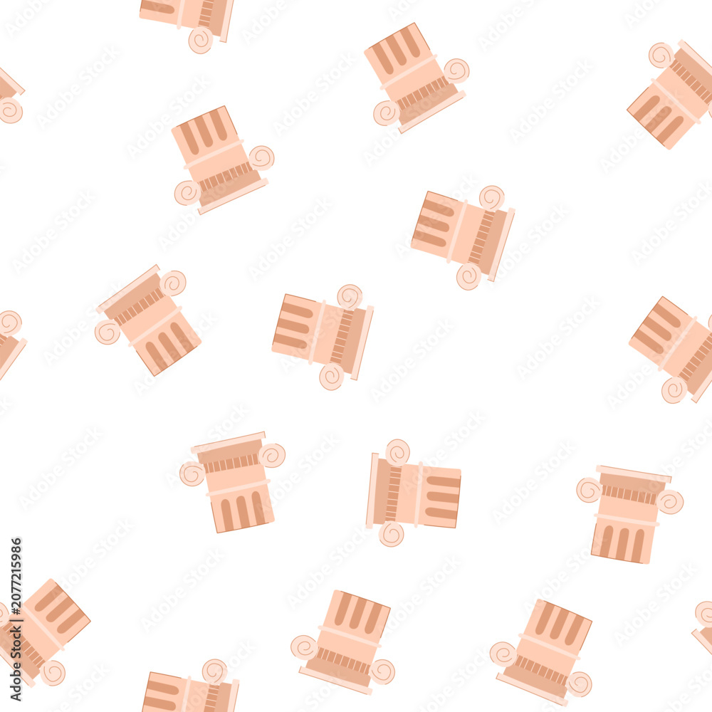 Obraz premium pattern building column ancient cartoon. architecture greece, rome sculpture, marble old building column ancient sign. seamless symbol vector illustration