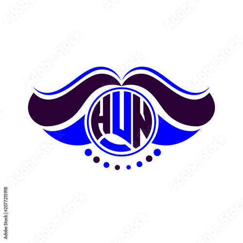 Cuadro en lienzo HUN letter logo creative design. HUN unique design