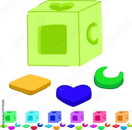Billede på lærred s shape sorter cartoon