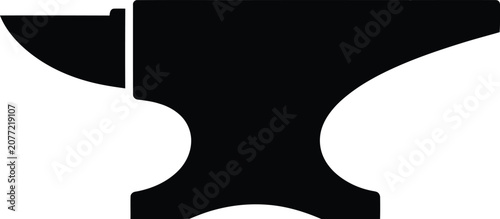 Silhouette vector of a heavy iron anvil for blacksmithing design