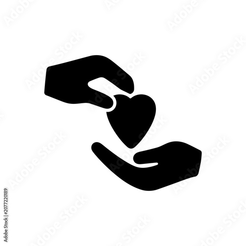 Tableau sur toile Hand Holding Cherished Heart icon