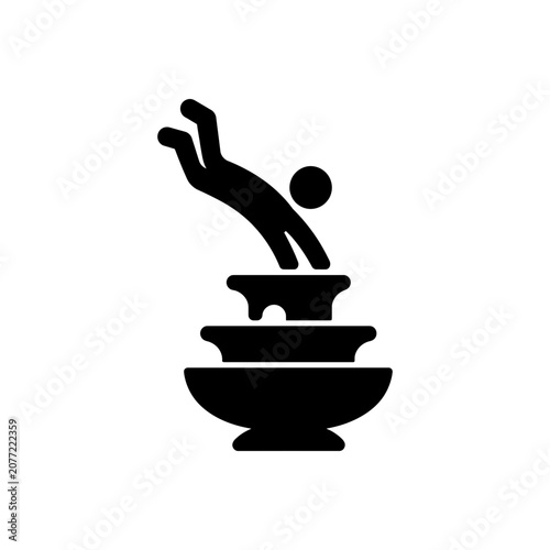 Konstfotografi Diving Into Chocolate Fountain Icon