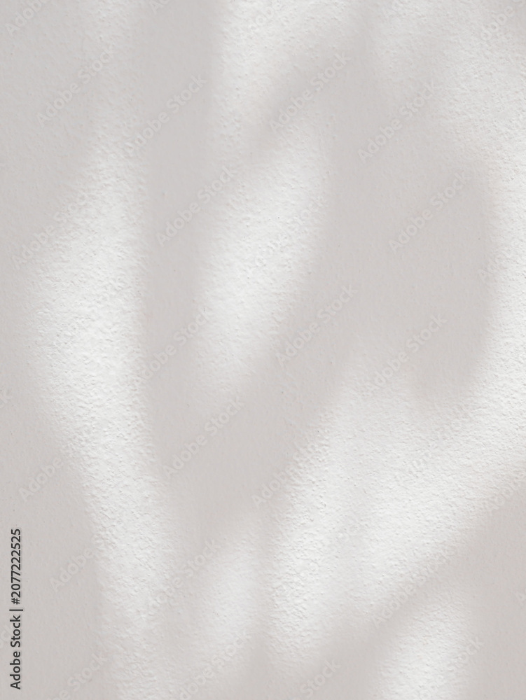 Naklejka premium Leaf shadow and light on white concrete wall, overlay effect for photo, mock up, product, wall art, design presentation