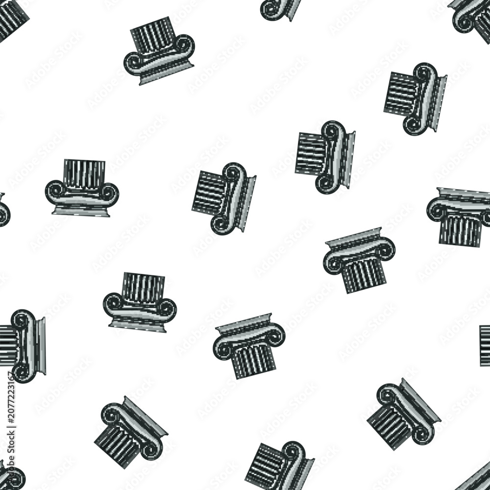 Obraz premium pattern stone column ancient cartoon. ionic vintage, building statue, pedestal rome stone column ancient sign vector