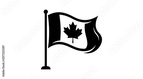 Canada flag icon, Canadian symbol, maple leaf flag