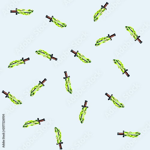 Bild auf Leinwand seamless pattern blade sword effect cartoon