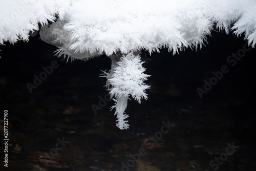 Ice crystals over water