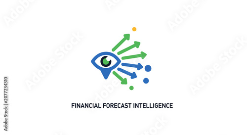 Financial forecast intelligence icon with vision eye