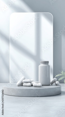 Bright white vertical supplement banner showcasing elegant design and modern aesthetics