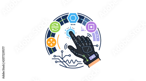 High-tech smart glove for gesture control and interaction.