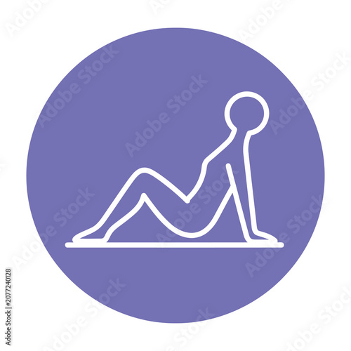 Yoga Pose Icon Featuring A Woman Sitting In A Relaxed Stretching Position Circle