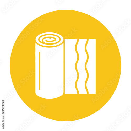 Fabric Roll Icon Representing Textiles and Fashion Materials for Sewing Projects