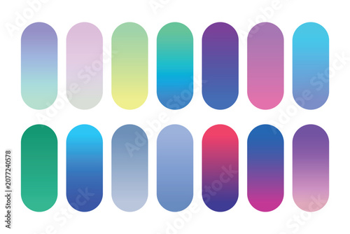 Vibrant colorful smooth gradient palette collection set for UI UX design