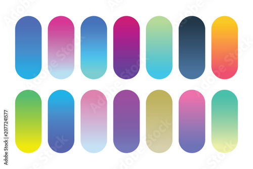 Vibrant colorful smooth gradient palette collection set for UI UX design