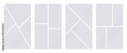Set of comic 4 frame photo collage layout, EPS 10
