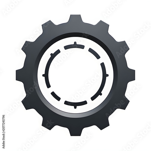 Vector gear icon illustration isolated on white background mechanical cogwheel symbol for industry technology engineering business concept