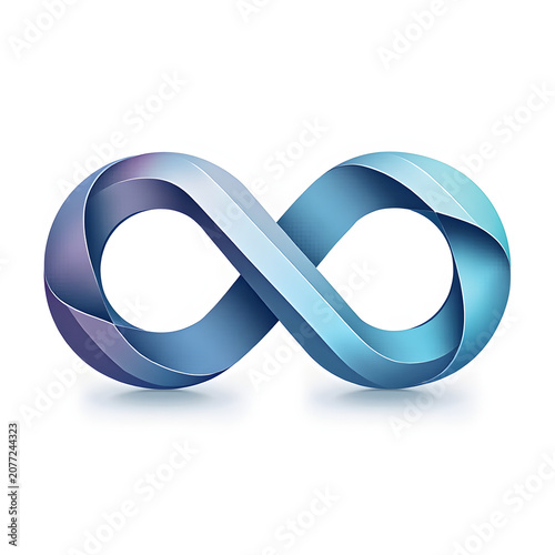 Abstract 3D Gold Infinity Symbol Ring Design for Eternal Love and Business Concept Illustration with Metallic Reflection and Endless Future Shape