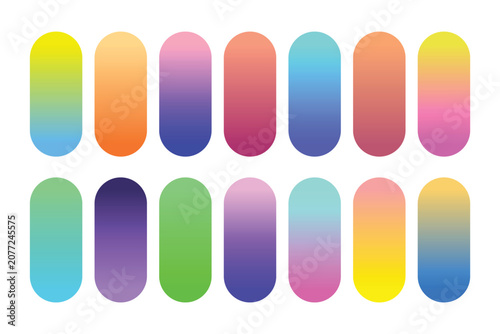 Vibrant colorful smooth gradient palette collection set for UI UX design