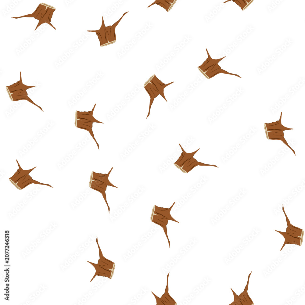 Fototapeta premium pattern tree stump cartoon. nature trunk, growth wooden, stump texture tree stump sign. seamless symbol vector illustration