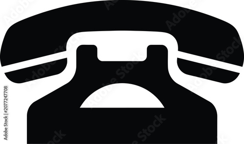 Fotografija Silhouette vector telephone icon for simple business communication contact desig