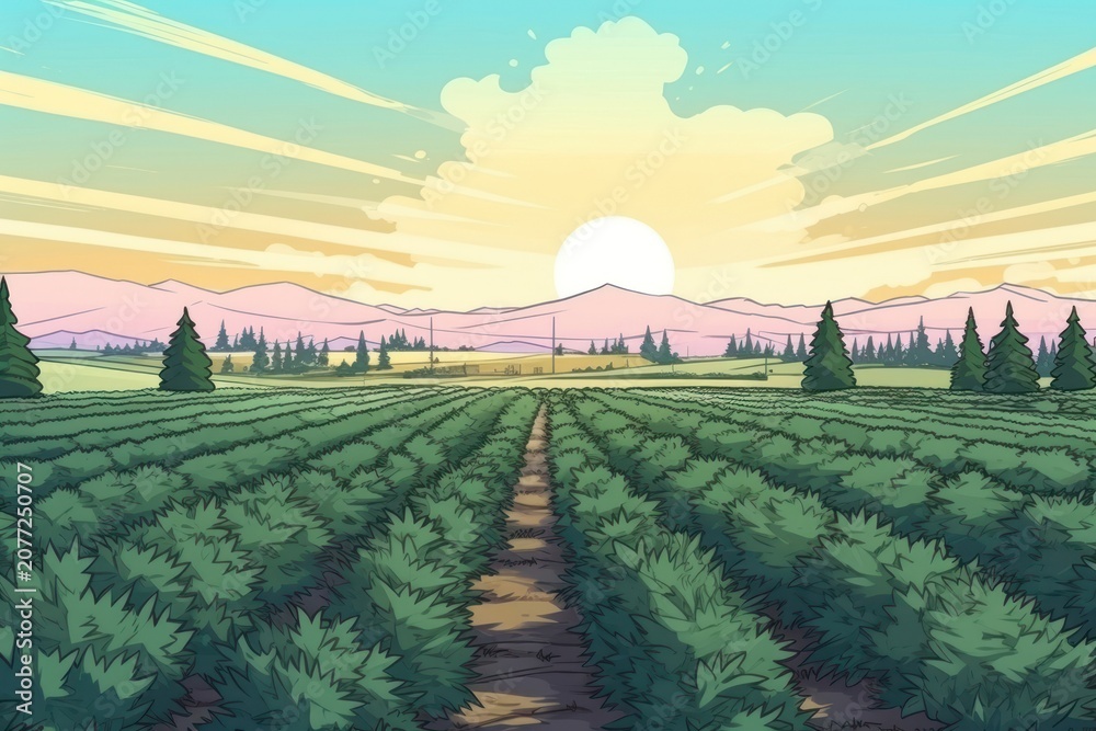Fototapeta premium Modren Agriculture landscape agriculture outdoors horizon.