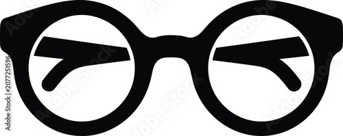Konstfotografi Silhouette vector glasses icon for modern style optical frame design