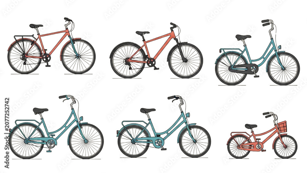 Obraz premium Bicycles on display in a store with various colors and designs available