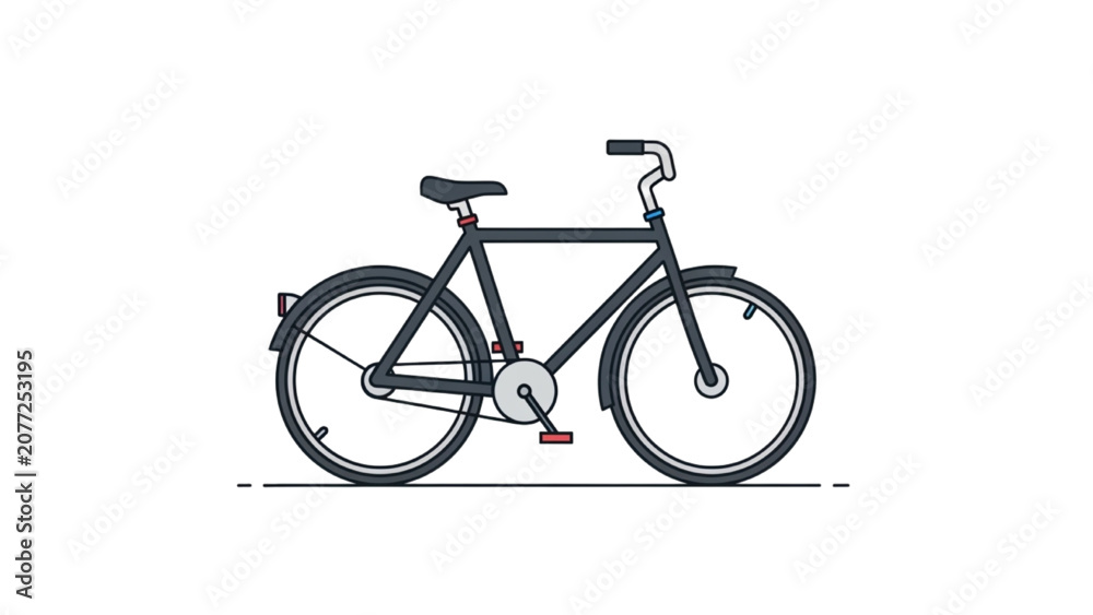 Fototapeta premium A sleek bicycle illustration showcases a bike in a neutral setting.