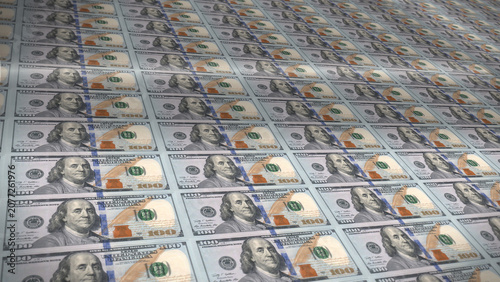 Quadro su tela Printing money factory supply institution treasury reserve fund, government fina